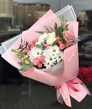 Букет цветов из:  Розы, Лизиантусы и Хризантемы в Красногорске